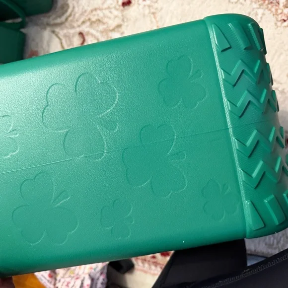 Teal shamrock Bogg Bag Tote - Picture 6 of 10